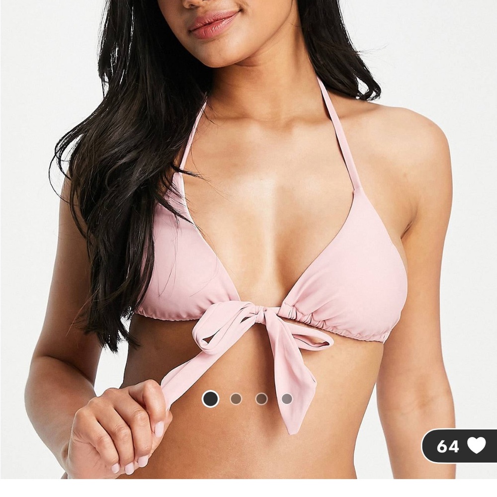 NWT Missguided Light Pink Bikini with Bow Tie Details